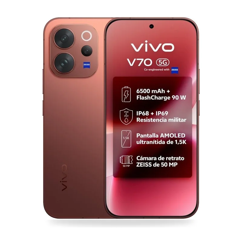 Smartphone Vivo V70 8GB/ 512GB/ 6.59"/ 5G/ Marrón