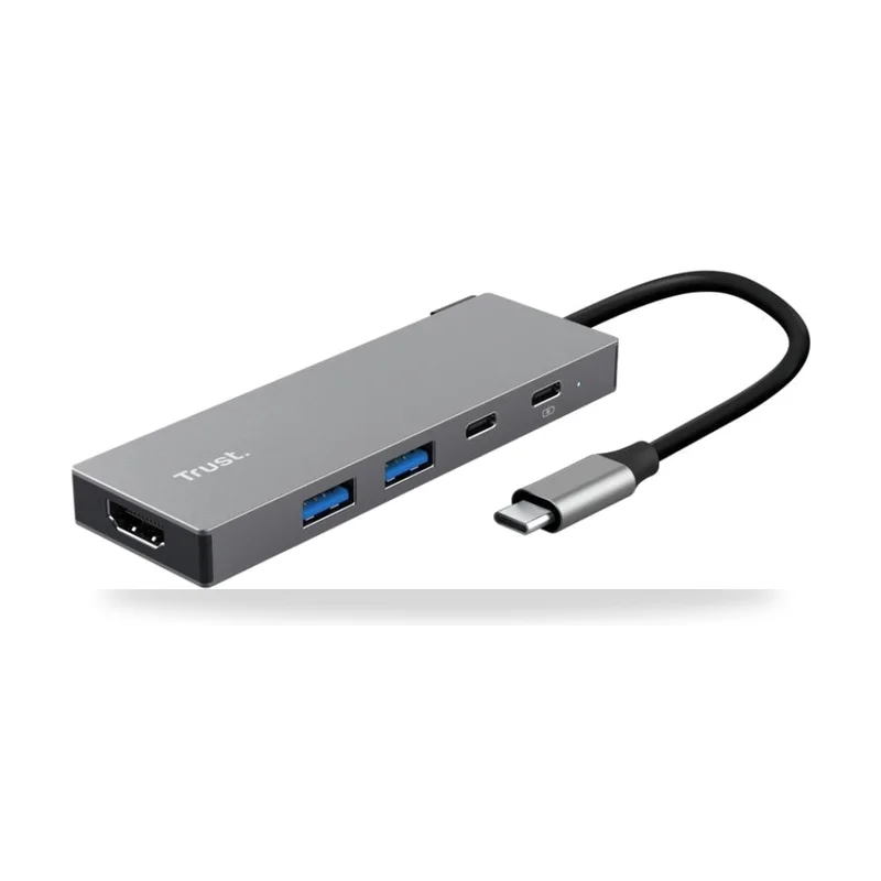 Docking USB Tipo-C Trust Dalyx/ 2xUSB/ 1xHDMI 4K/ 2xUSB Tipo-C/ Gris