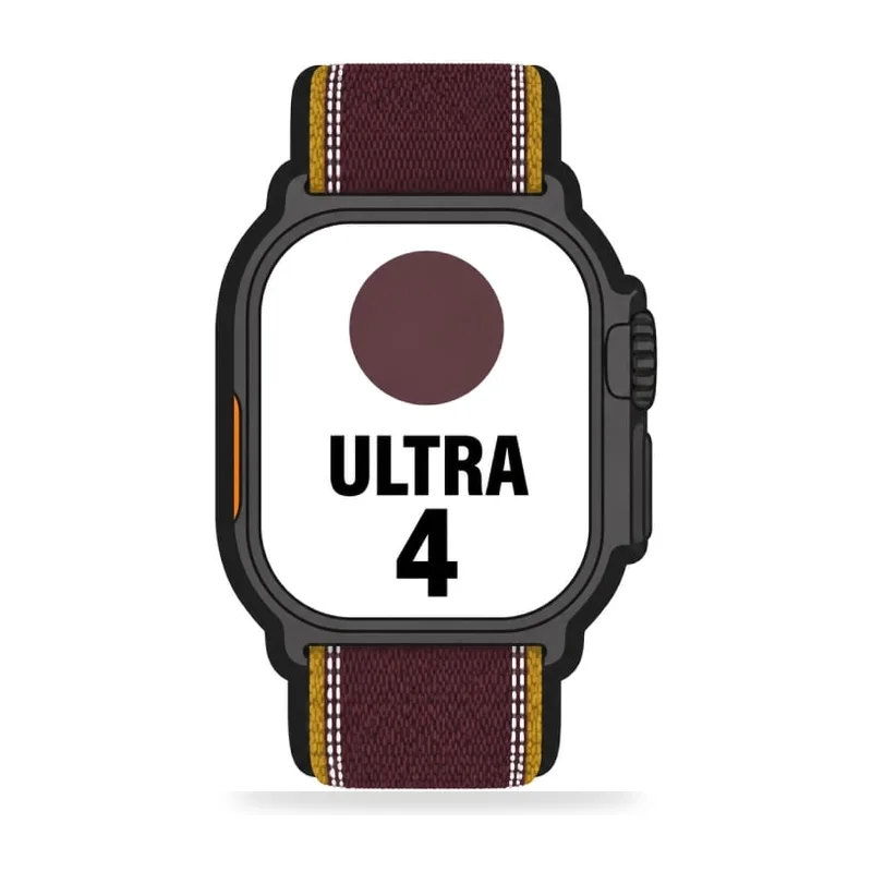 Apple Watch Ultra 4/ GPS/ 49mm/ Caja de Titanio Negro/ Correa Loop Trail Burdeos M/L