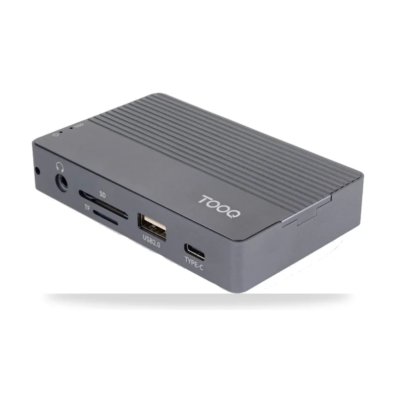 Docking/Caja Externa USB Tipo-C TooQ TQE-2242G/ Ranura SSD M.2/ 1xHDMI/ 1xRJ45/ 1xUSB/ 1xUSB Tipo-C/ 1xLector Tarjetas/ 1x Jack 3.5/ 1xUSB Tipo-C PD
