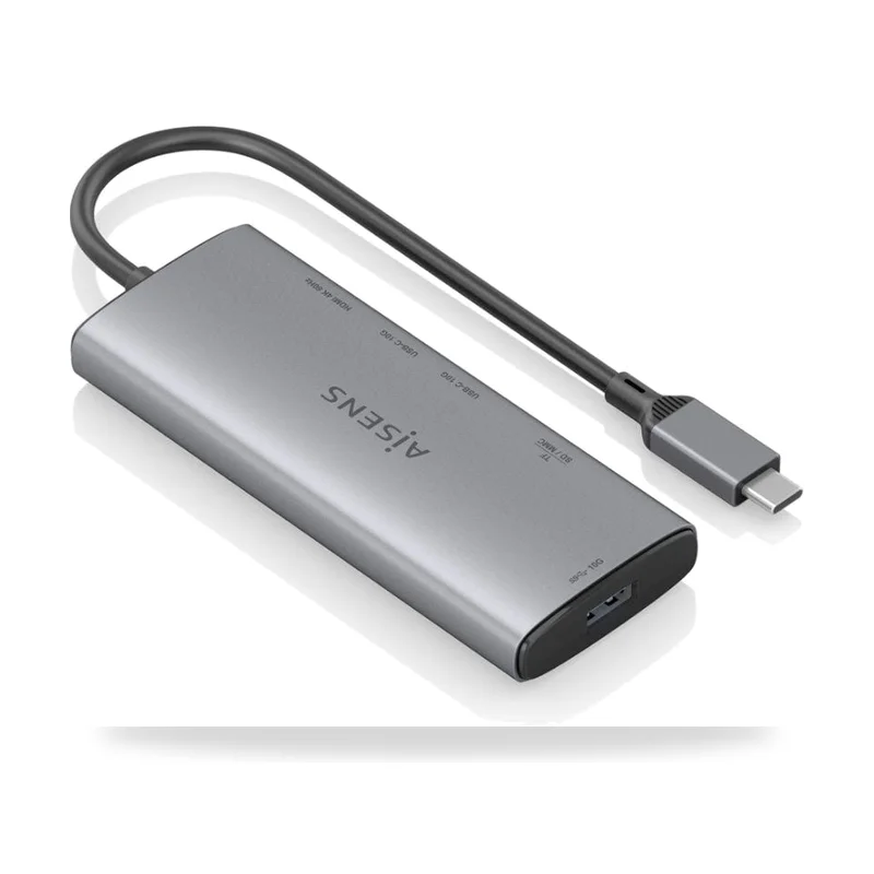 Docking USB Tipo-C Aisens/ 1xHDMI 4K/ 1xUSB/ 2xUSB Tipo-C/ 1xLector de Tarjetas/ Gris