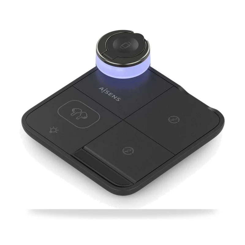Base de carga Inalámbrica Aisens/ 15W/ Negro