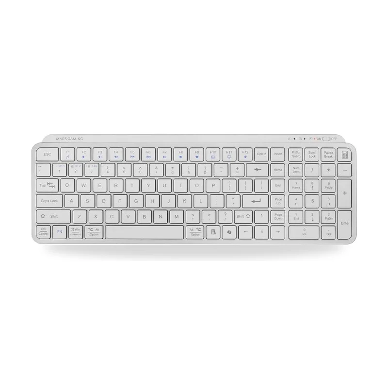 Teclado Compacto Inalámbrico Mars Gaming MK-SILENKEYS/ Blanco