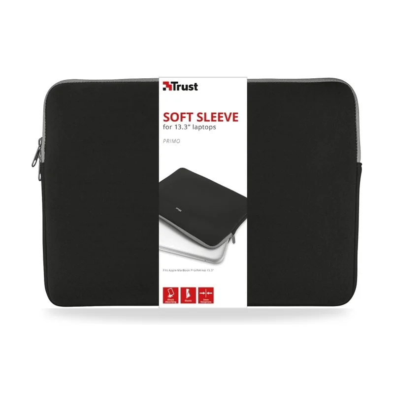 Funda Trust Primo Soft Sleeve para Portátiles hasta 13.3"/ Negra