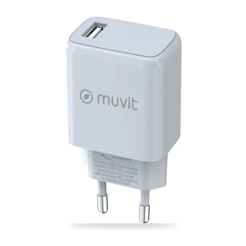 Cargador de Pared Muvit For Change/ 1xUSB/ 15W