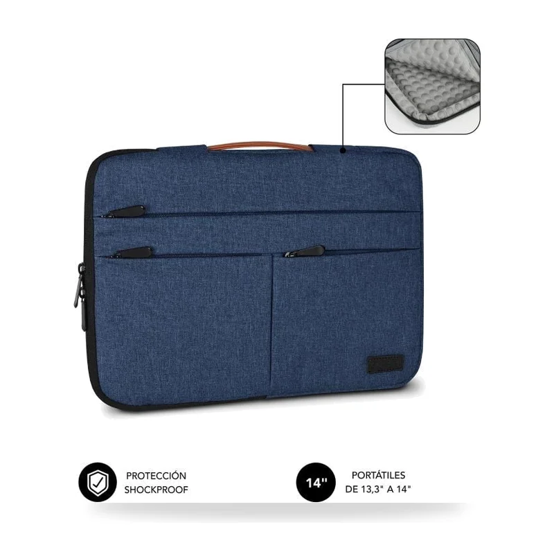 Funda Subblim Air Padding 360 Sleeve para Portátiles hasta 14"/ Azul
