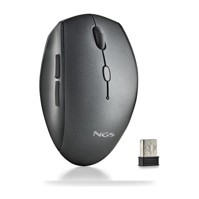 Ratón Inalámbrico NGS Bee Black/ Hasta 1600 DPI