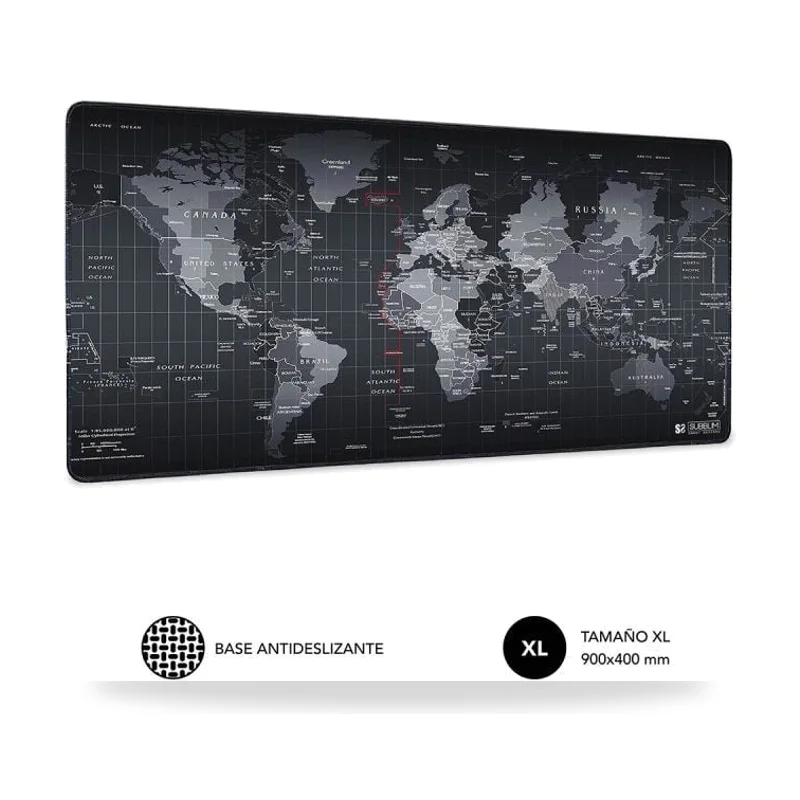 Alfombrilla Subblim World XL/ 900 x 400 x 3 mm