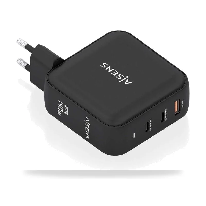 Cargador de Pared GaN Aisens/ 2xUSB Tipo-C/ 1xUSB/ 140W