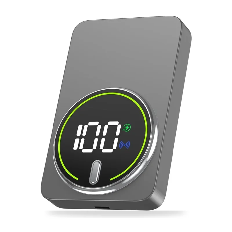 Powerbank 10000mAh Leotec/ 20W/ Wireless/ Gris/ Incluye Cable USB Tipo-C