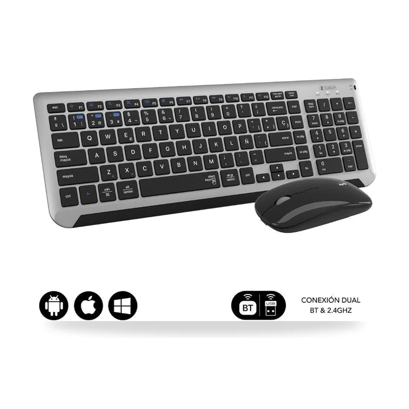 Teclado y Ratón Inalámbrico Subblim Combo Dual Prestige Extendido