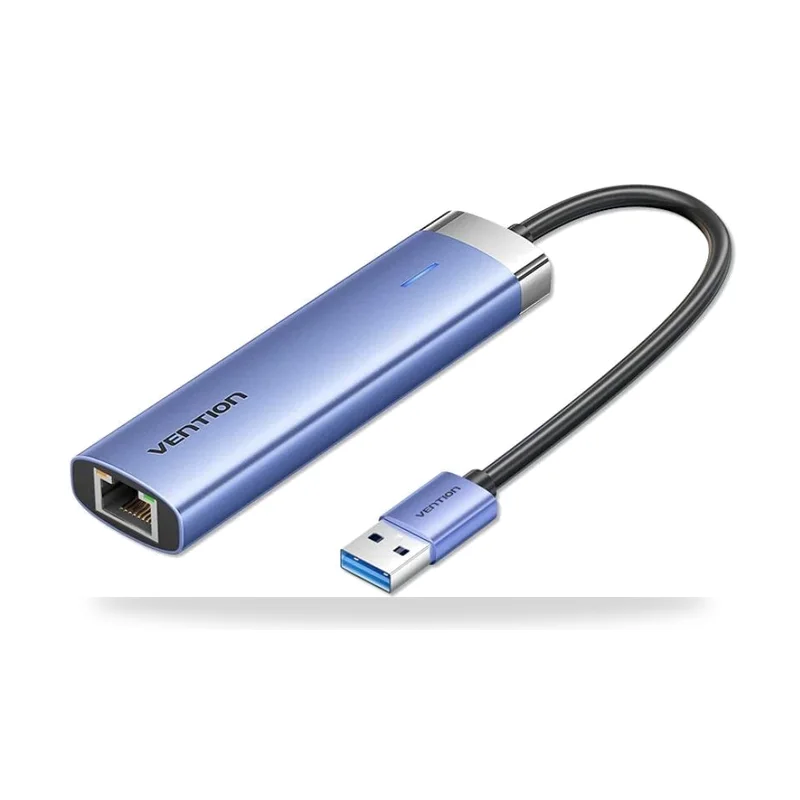 Hub USB 3.0 Vention TGFSB/ 3xUSB/ 1xRJ45/ 1xUSB Tipo-C PD/ Azul