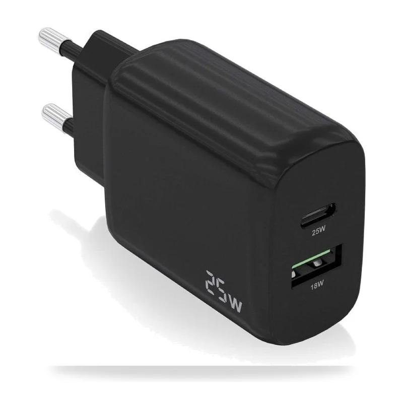 Cargador de Pared Aisens A110-0759/ 1xUSB Tipo-C/ 1xUSB/ 25W
