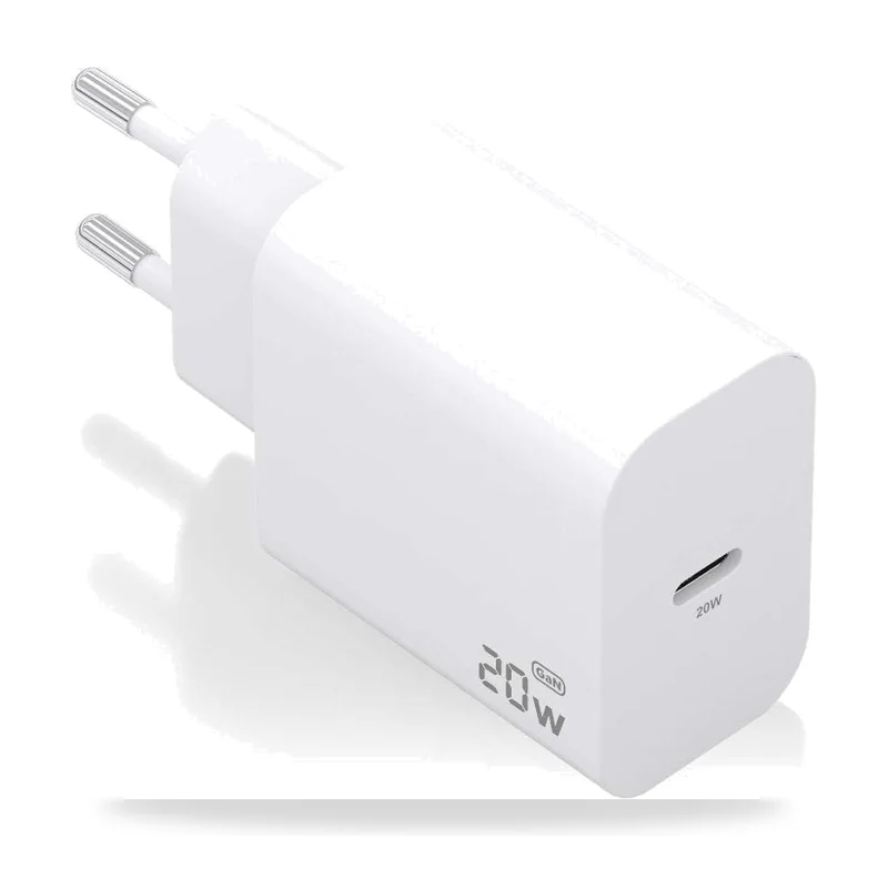 Cargador de Pared GaN Aisens A110-0938/ 1xUSB Tipo-C/ 20W/ Blanco