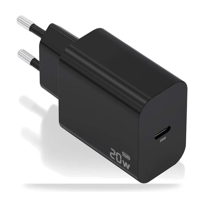 Cargador de Pared GaN Aisens A110-0939/ 1xUSB Tipo-C/ 20W/ Negro