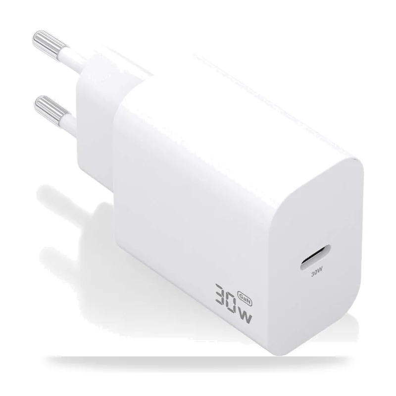 Cargador de Pared GaN Aisens A110-0940/ 1xUSB Tipo-C/ 30W/ Blanco
