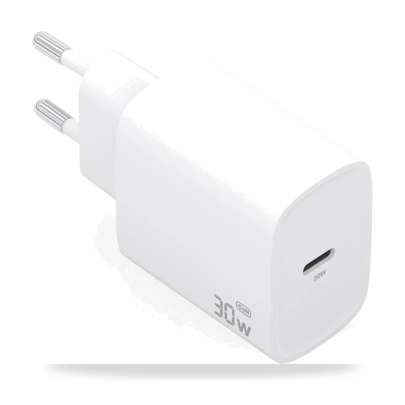 Cargador de Pared GaN Aisens A110-0950/ 1xUSB Tipo-C/ 30W/ Blanco