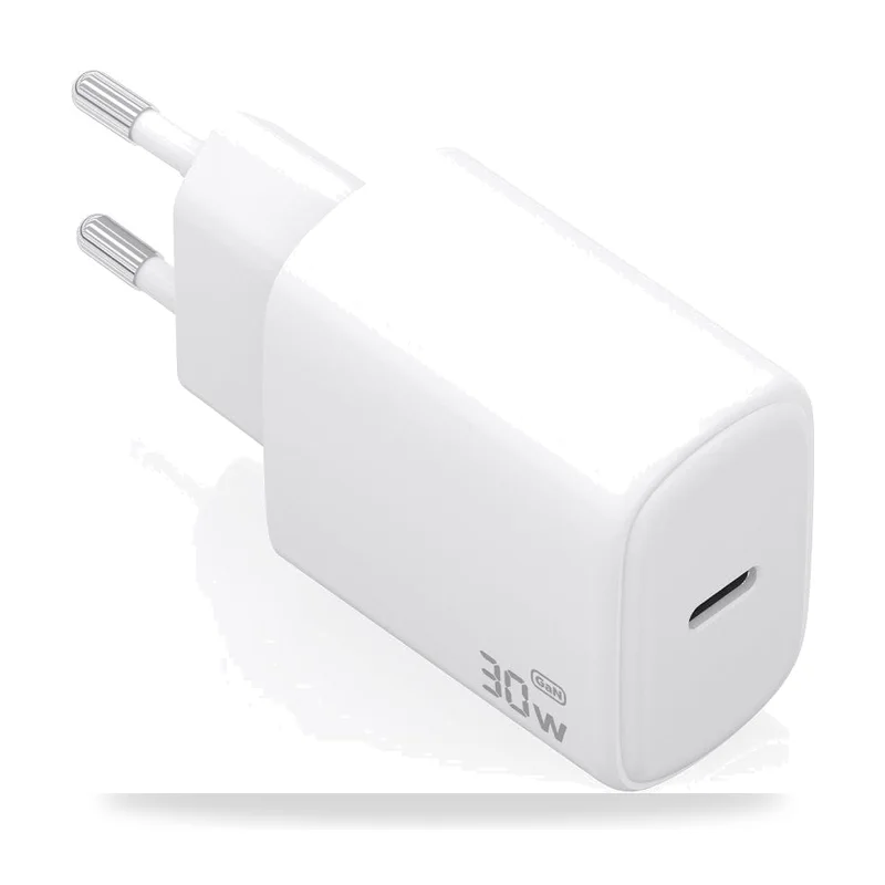Cargador de Pared GaN Aisens A110-0975/ 1xUSB Tipo-C/ 30W/ Blanco