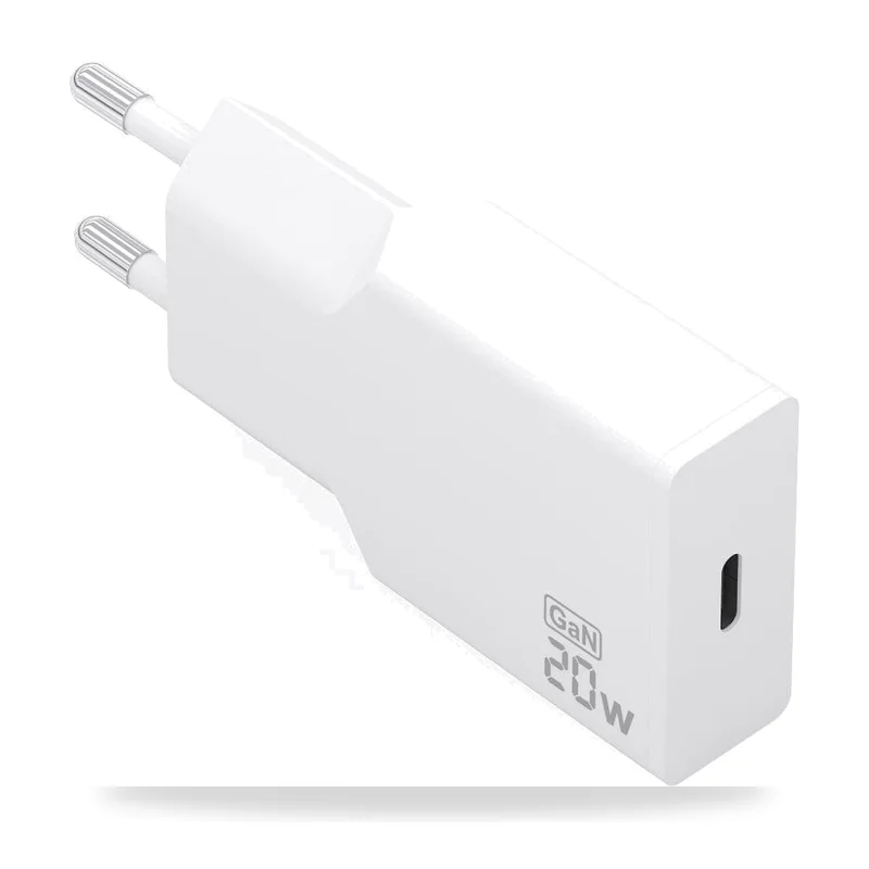 Cargador de Pared GaN Aisens A110-0997/ 1xUSB Tipo-C/ 20W/ Blanco