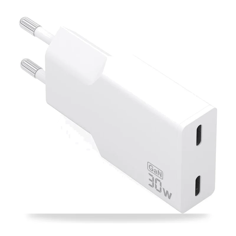 Cargador de Pared GaN Aisens A110-1003/ 2xUSB Tipo-C/ 30W/ Blanco