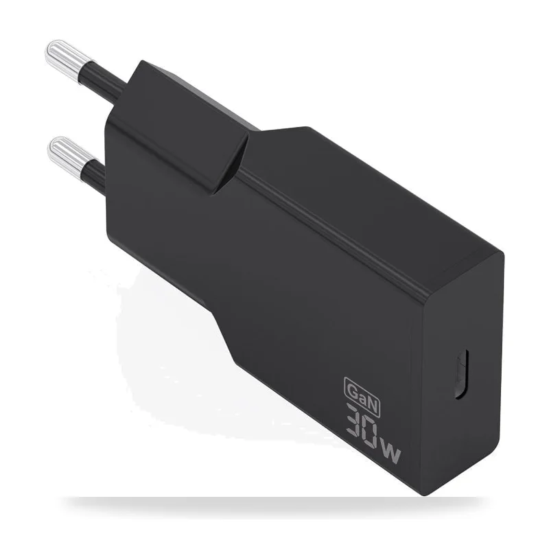 Cargador de Pared GaN Aisens A110-1004/ 1xUSB Tipo-C/ 30W/ Negro
