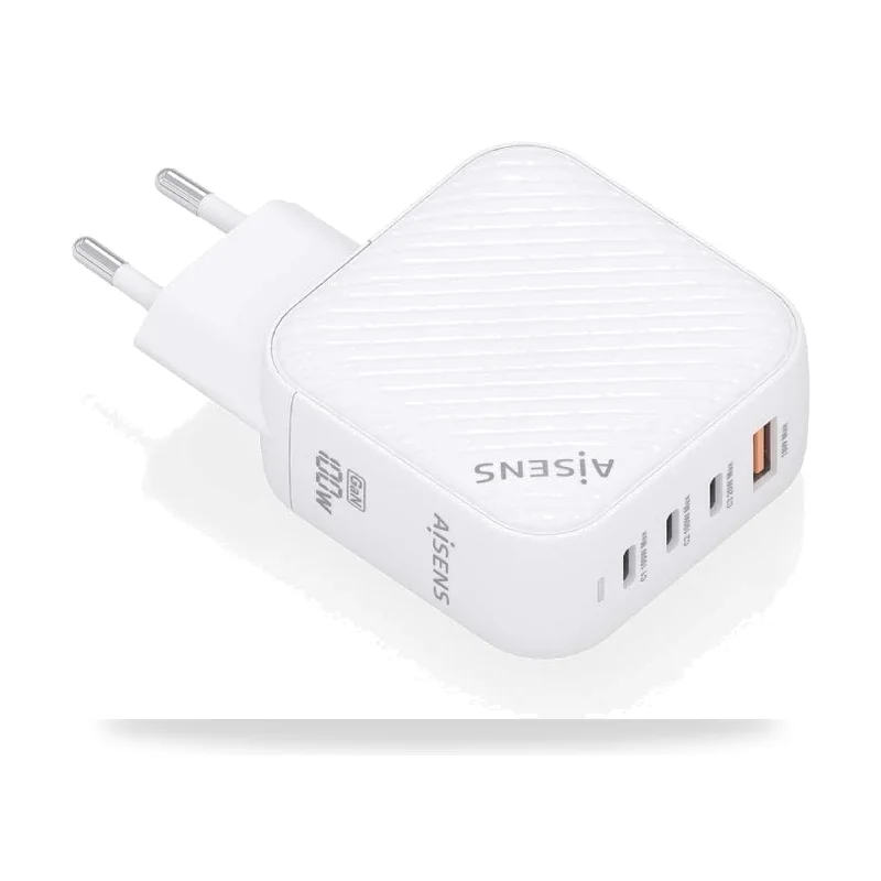 Cargador de Pared GaN Aisens ASCH-100W4P028-W/ 3xUSB Tipo-C/ 1x USB/ 100W