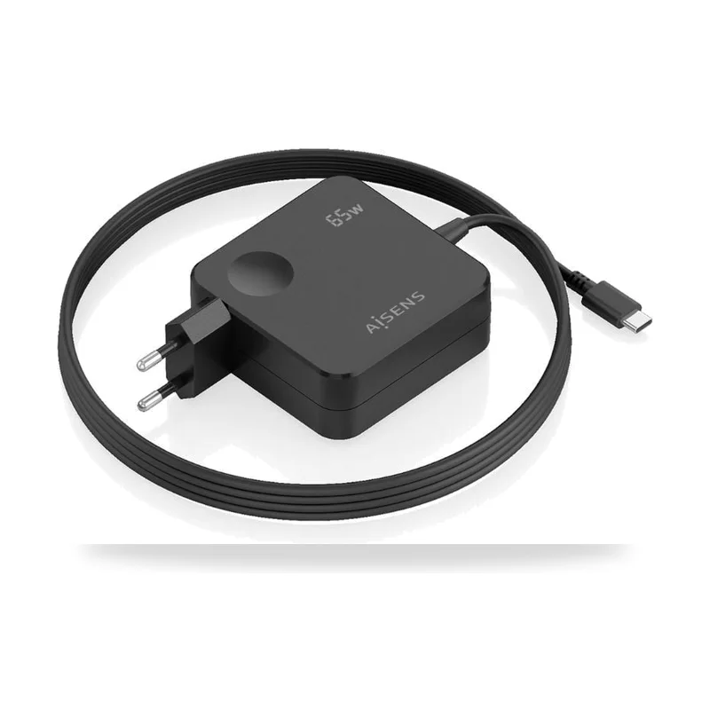 Cargador de Pared Aisens ASCH-1PD65WL80-BK/ 1xUSB Tipo-C/ 65W/ Negro
