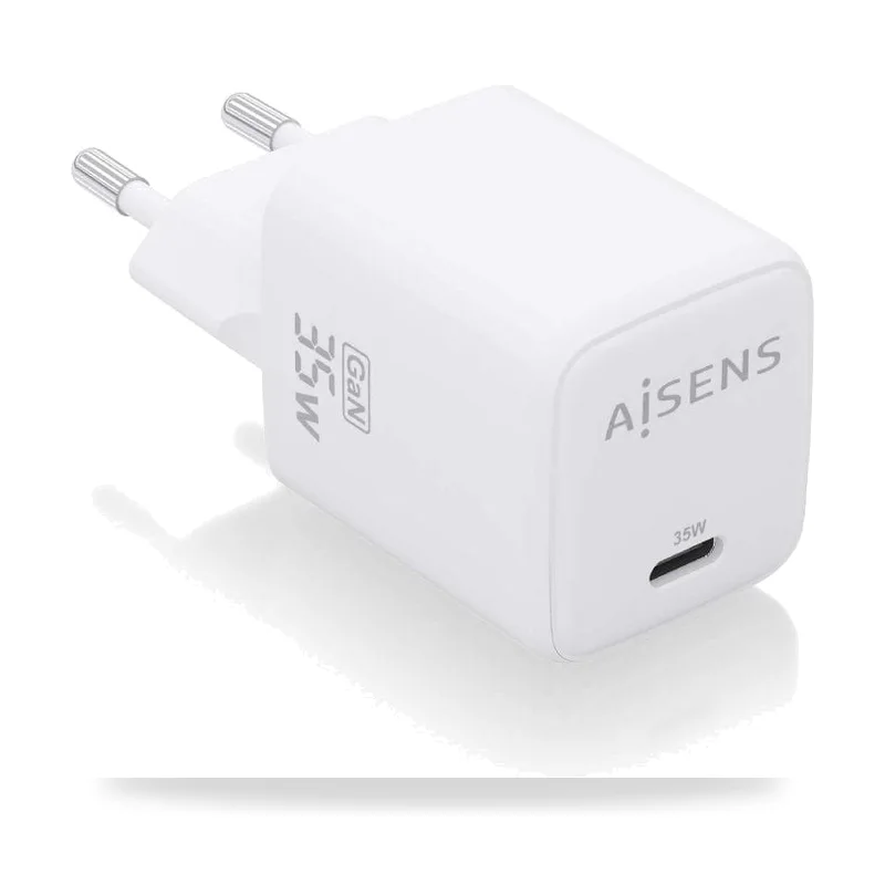 Cargador de Pared GaN Aisens ASCH-35W1P016-W/ 1xUSB Tipo-C/ 35W