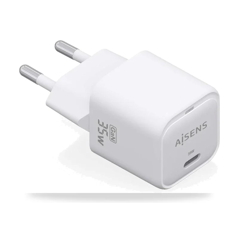 Cargador de Pared GaN Aisens ASCH-35W1P022-W/ 1xUSB Tipo-C/ 35W