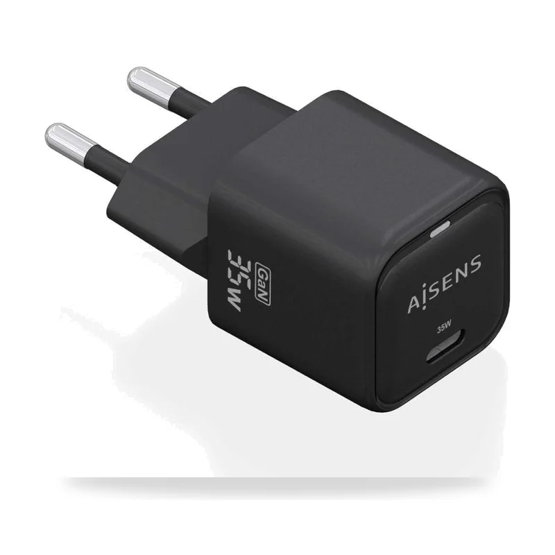 Cargador de Pared GaN Aisens ASCH-35W1P023-BK/ 1xUSB Tipo-C/ 35W
