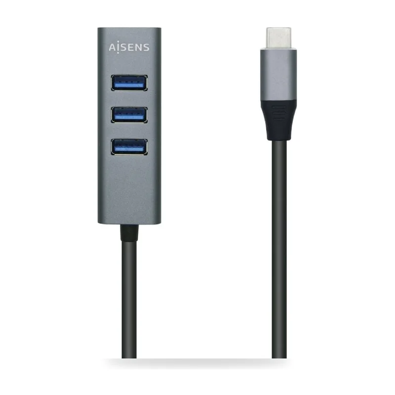 Hub USB Tipo-C Aisens A109-0508/ 4xUSB/ Gris