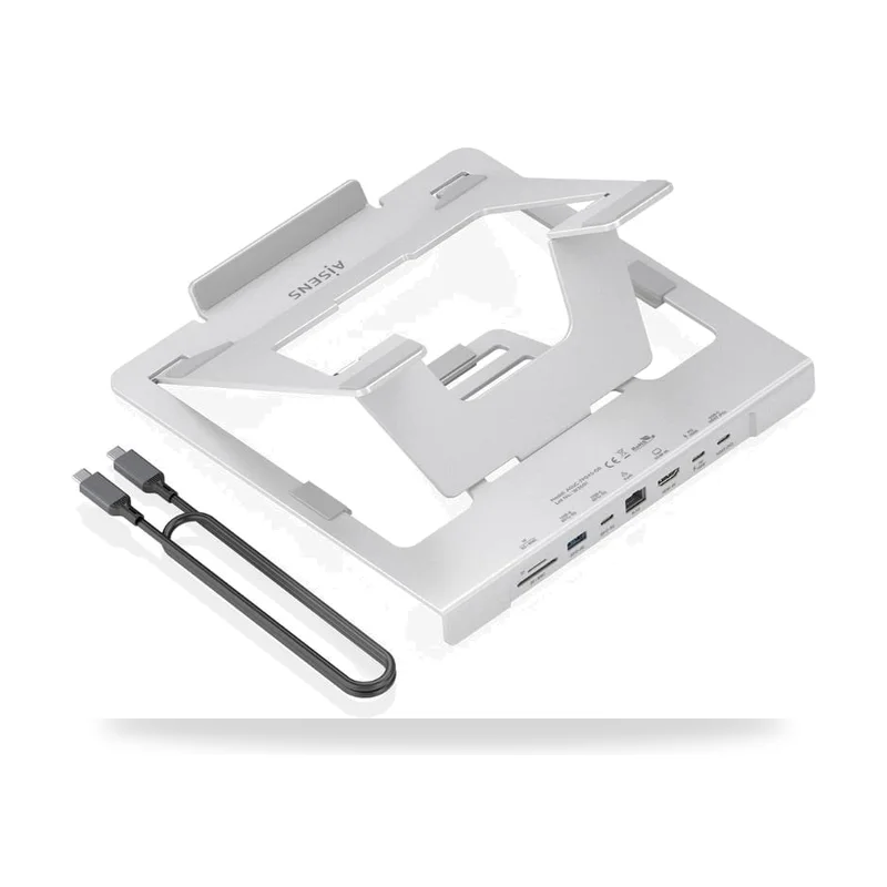 Soporte de Sobremesa - Docking USB Tipo-C Aisens ASUC-7P045-GR/ 1xUSB/ 1xUSB Tipo-C/ 1xHDMI/ 1xRJ45/ 1xLector de Tarjetas/ 1xUSB Tipo-C PD/ Gris