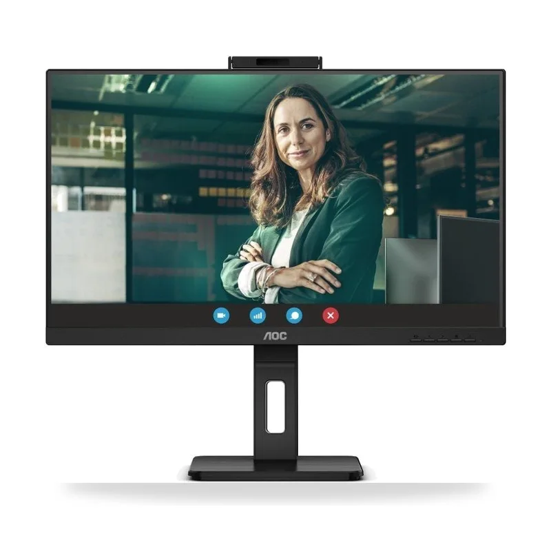 Monitor Profesional AOC 24P3QW 23.8"/ Full HD/ Webcam/ Multimedia/ Regulable en altura/ Negro