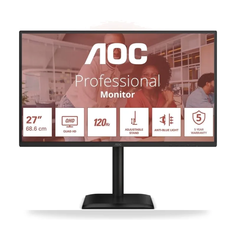 Monitor Profesional AOC Q27E4CV 27"/ QHD/ Multimedia/ Regulable en altura/ Negro