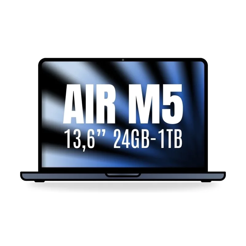 Apple Macbook Air 13,6"/ M5 10-Core CPU/ 24GB/ 1TB SSD/ 10-Core GPU/ Medianoche