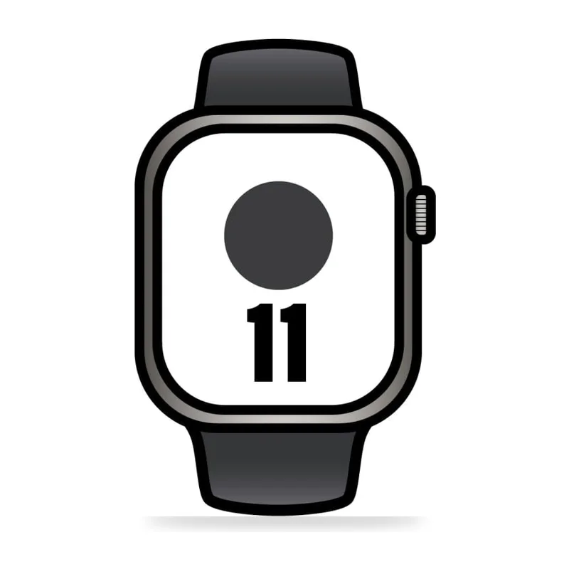 Apple Watch Series 11/ GPS/ Cellular/ 42mm/ Titanio Negro/ Pizarra Correa Deportiva Negro (S/M)