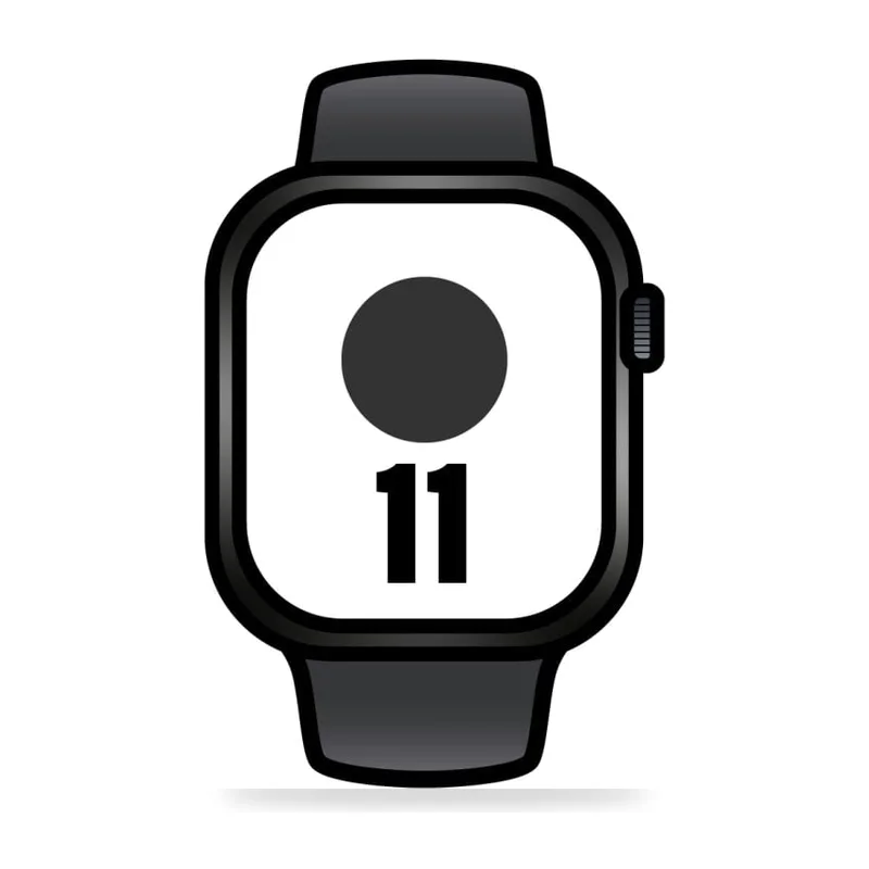 Apple Watch Series 11/ GPS/ Cellular/ 42mm/ Titanio Negro/ Pizarra Correa Deportiva Negro (M/L)