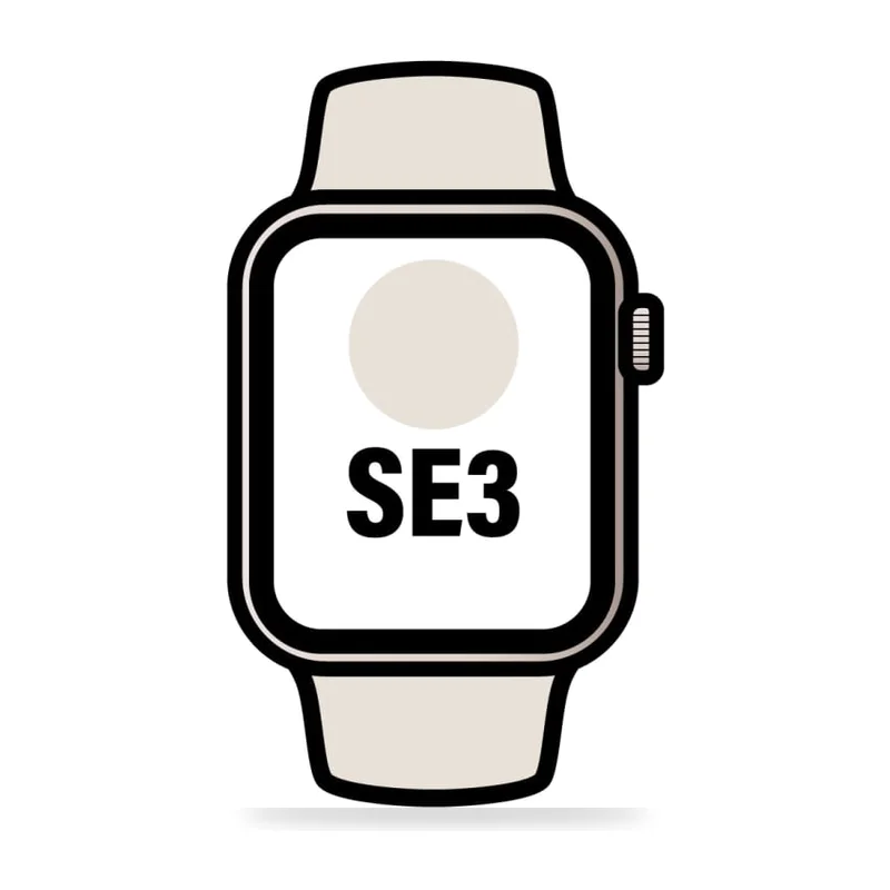 Apple Watch SE3/ GPS/ Cellular/ 44mm/ Caja de Aluminio Blanco Estrella/ Correa Deportiva Arena M/L