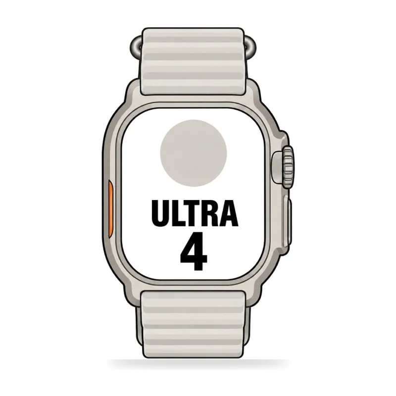 Apple Watch Ultra 4/ GPS/ 49mm/ Caja de Titanio Natural/ Correa Ocean Gris Translúcido