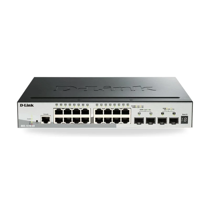 Switch D-Link DGS-1510-20 20 Puertos/ Gigabit 10/100/1000/ SFP