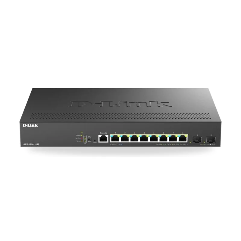 Switch D-Link DMS-1250-10SP/E 8 Puertos/ RJ-45 Gigabit 100/1000/2.5G/ SFP/ PoE