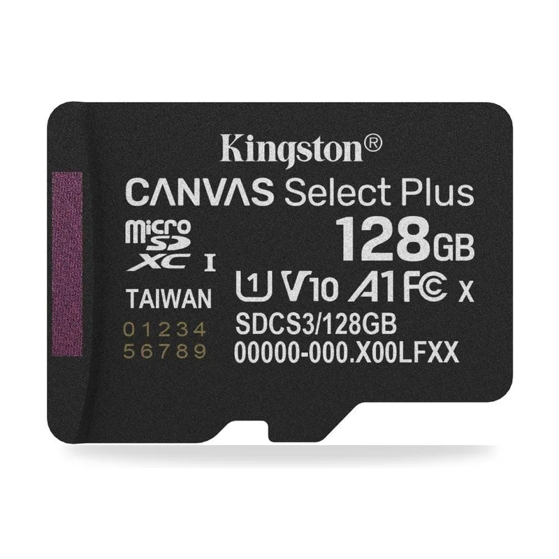 Tarjeta de Memoria Kingston CANVAS Select Plus 128GB microSD XC/ Clase 10/ 150MBs