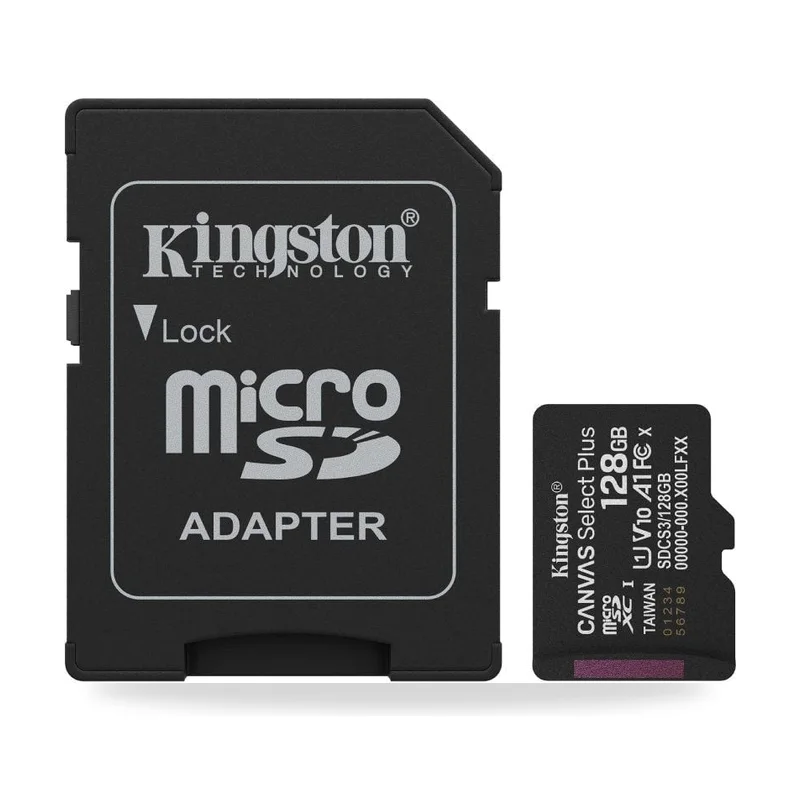 Tarjeta de Memoria Kingston CANVAS Select Plus 128GB microSD XC con Adaptador/ Clase 10/ 150MBs