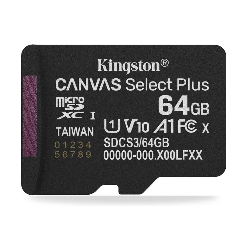 Tarjeta de Memoria Kingston CANVAS Select Plus 64GB microSD XC/ Clase 10/ 100MBs