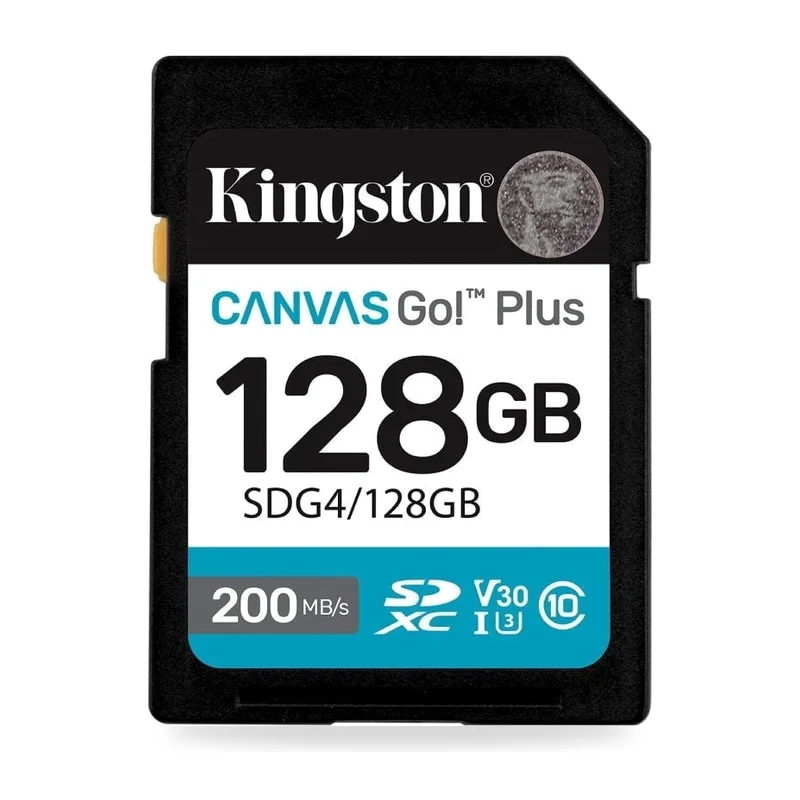 Tarjeta de Memoria Kingston CANVAS Go! Plus 128GB SD XC/ Clase 10/ 200MBs