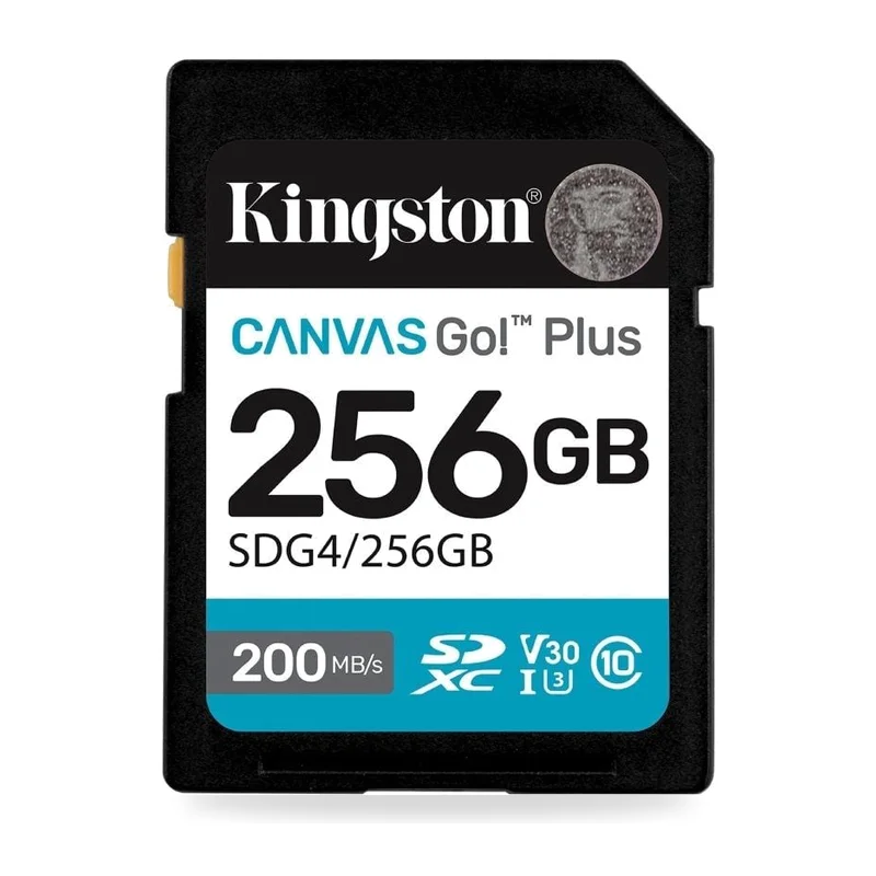 Tarjeta de Memoria Kingston CANVAS Go! Plus 256GB SD XC/ Clase 10/ 200MBs