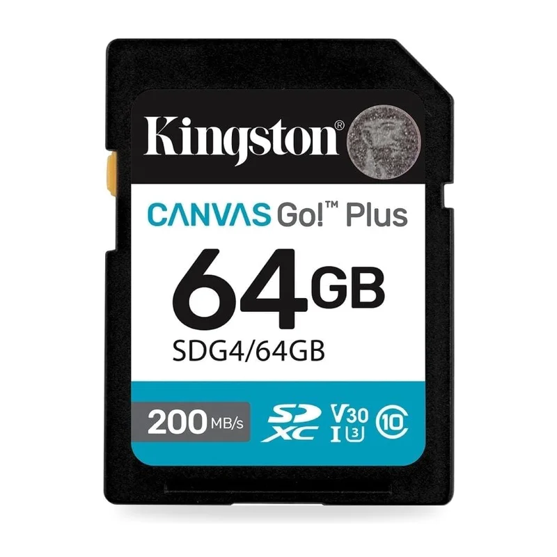 Tarjeta de Memoria Kingston CANVAS Go! Plus 64GB SD XC/ Clase 10/ 200MBs