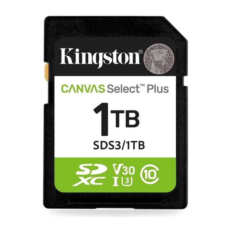 Tarjeta de Memoria Kingston CANVAS Select Plus 1TB SD XC/ Clase 10/ 150MBs
