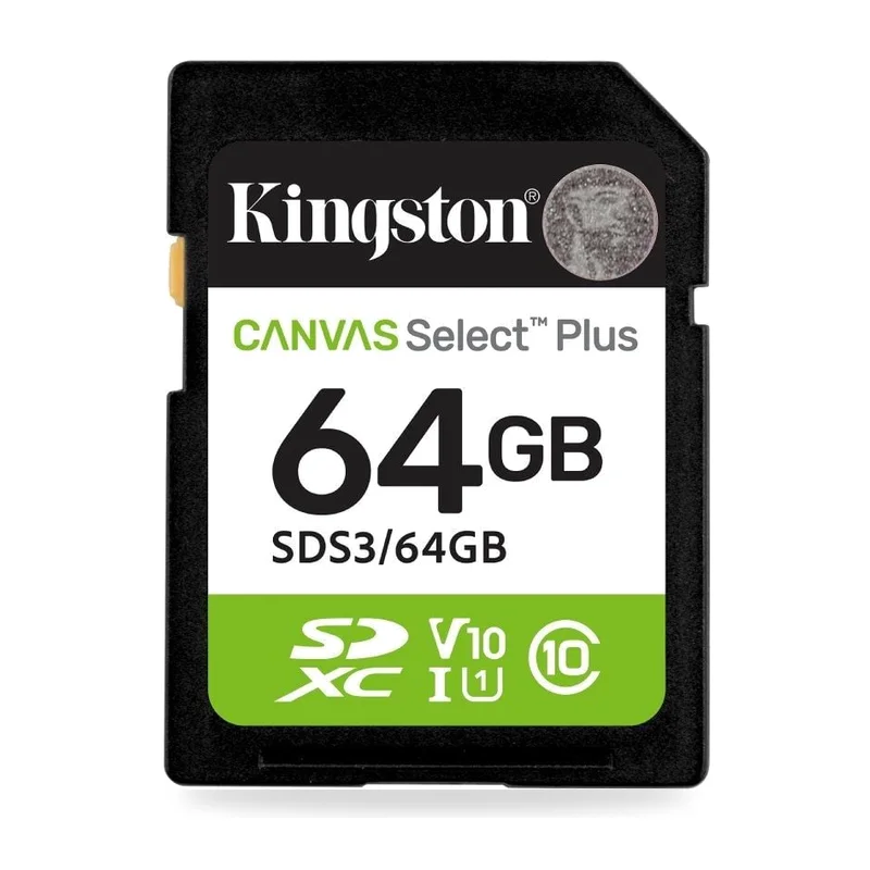 Tarjeta de Memoria Kingston CANVAS Select Plus 64GB SD XC/ Clase 10/ 100MBs