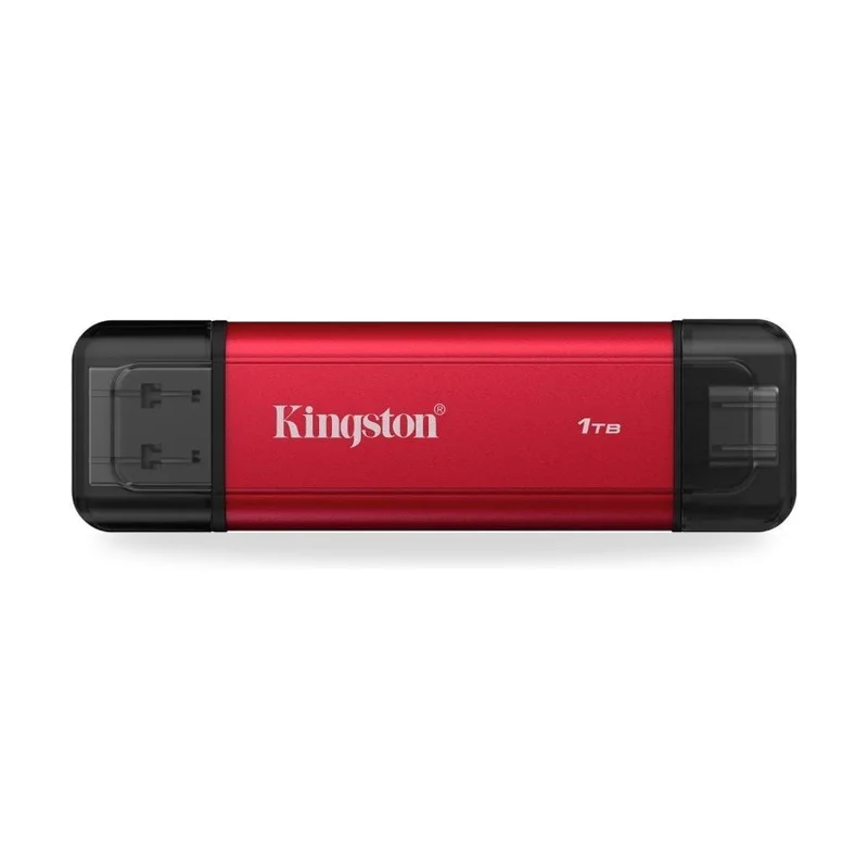 Disco Externo SSD Kingston Dual Portable SSD 1TB/ USB Tipo-C y USB 3.2/ Rojo